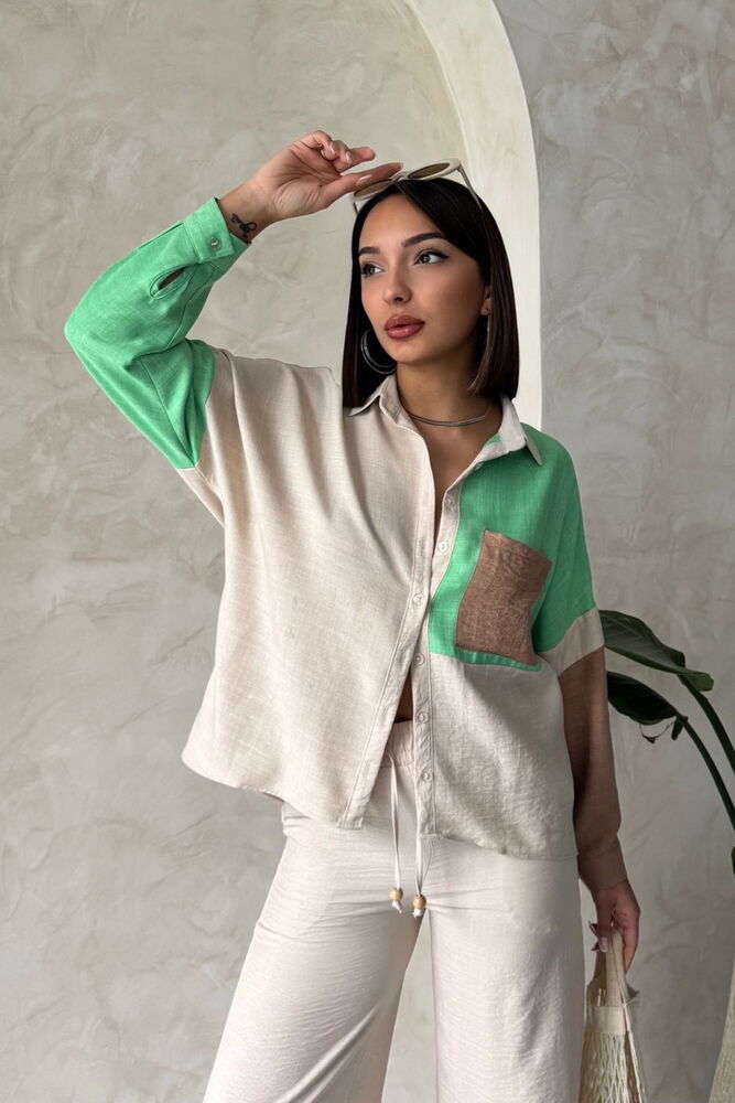 Garnished Shirt - Stone & - Producer: Topshow - Wholesale Women Clothes - TheBS Women