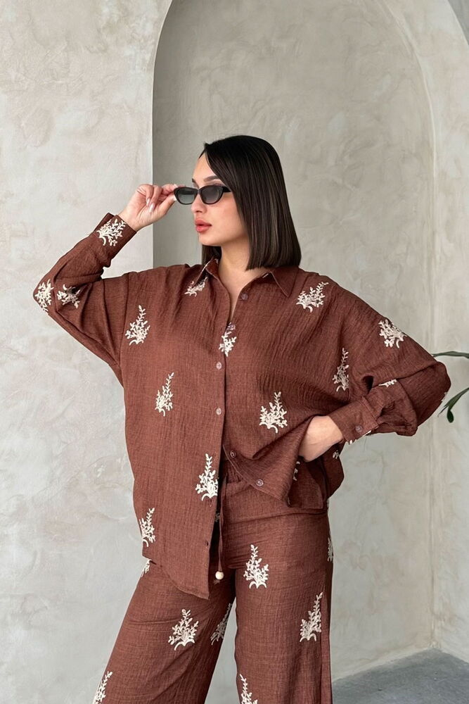 Embroidery Detailed Linen Shirt - Producer: Topshow - Wholesale Women Clothes - TheBS Women