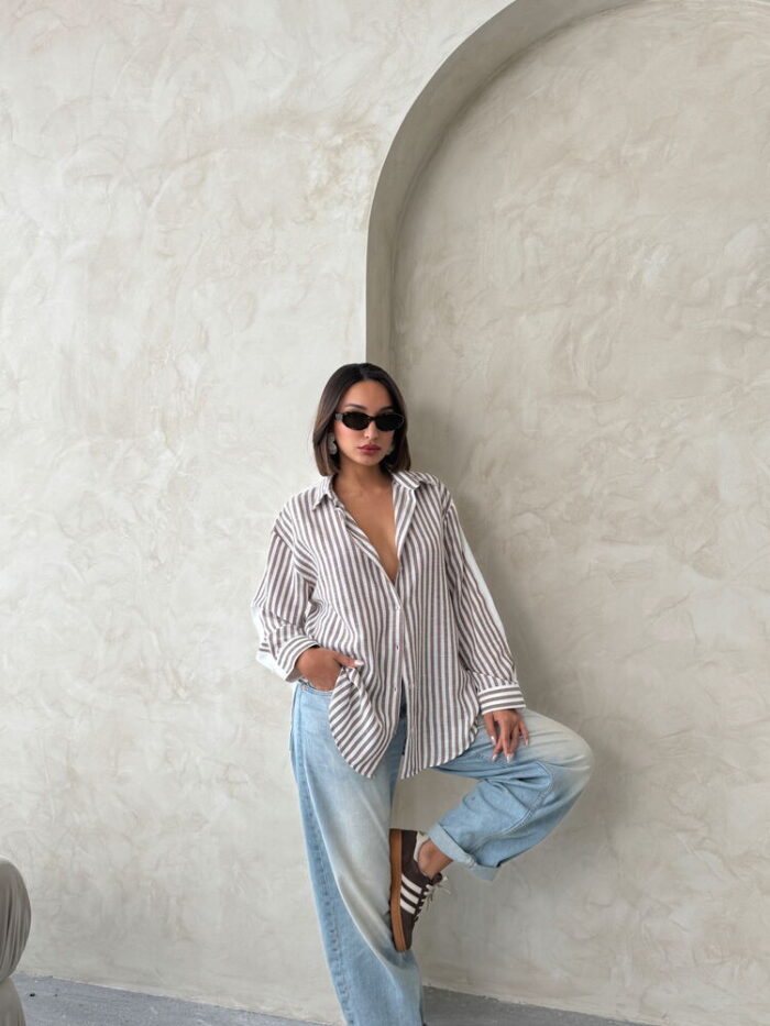 Striped Linen Shirt - Producer: Topshow - Wholesale Women Clothes - TheBS Women