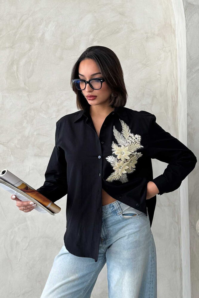 Flower Detailed Shirt - Producer: Topshow - Wholesale Women Clothes - TheBS Women