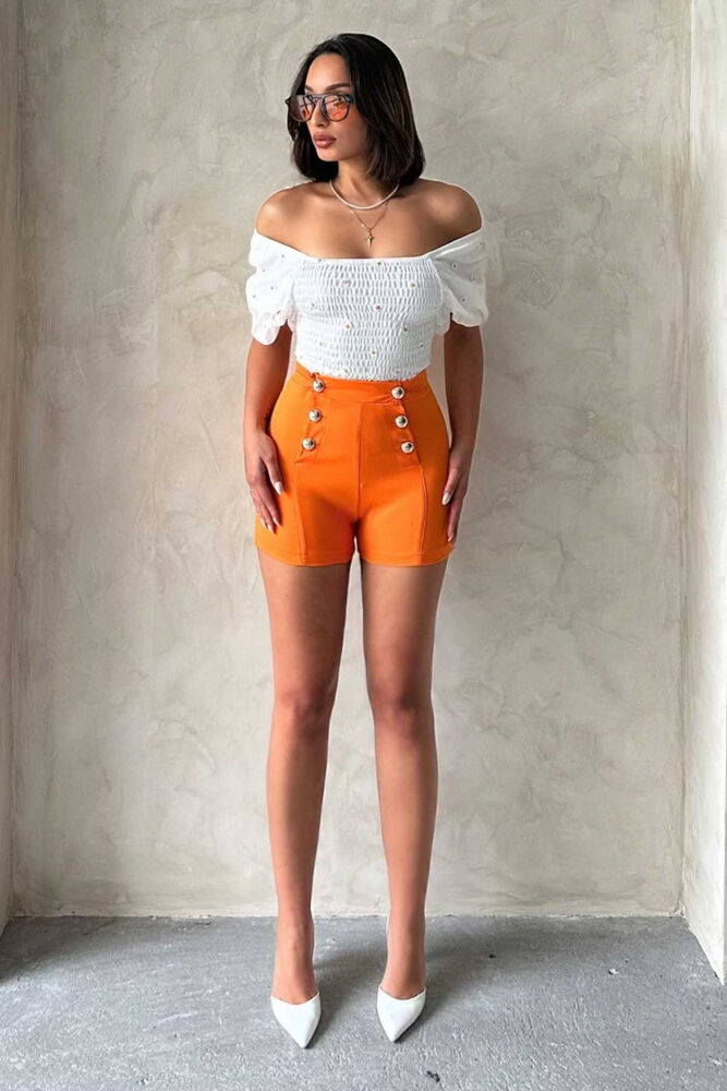 Ornament Buttoned Wholesale Shorts - Producer: Topshow - Wholesale Women Clothes - TheBS Women