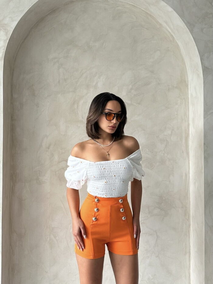 Gipe Detailed Patterned Chiffon Wholesale Blouse - Producer: Topshow - Wholesale Women Clothes - TheBS Women