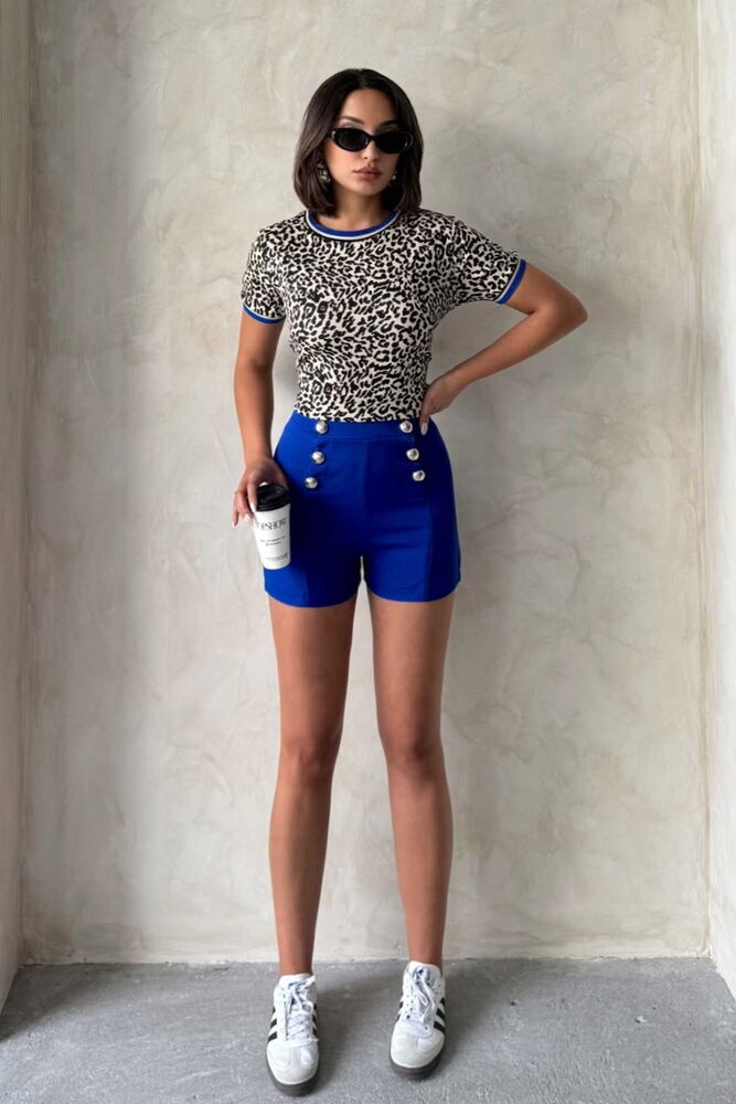 Saks Ornament Buttoned Wholesale Shorts - Producer: Topshow - Wholesale Women Clothes - TheBS Women