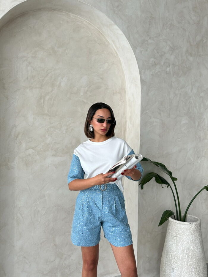 Sequin Denim Shorts - Producer: Topshow - Wholesale Women Clothes - TheBS Women