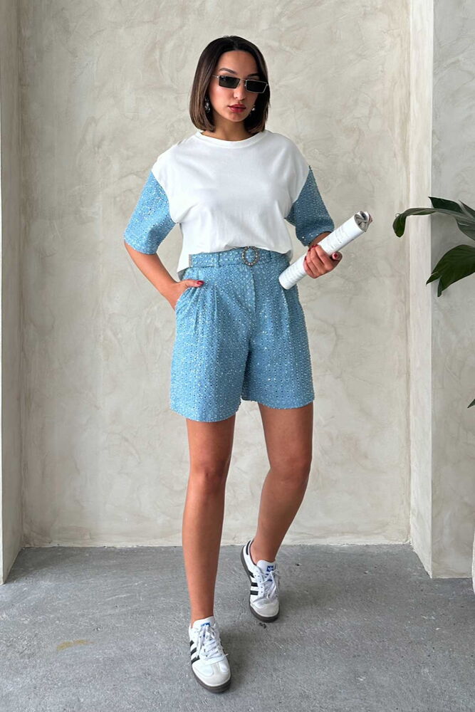 Sequin Denim Shorts - Producer: Topshow - Wholesale Women Clothes - TheBS Women