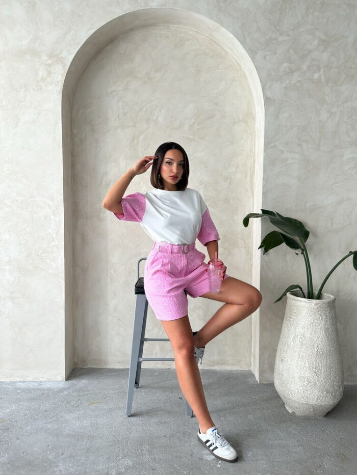 Sleeve Detailed T-Shirt - Producer: Topshow - Wholesale Women Clothes - TheBS Women