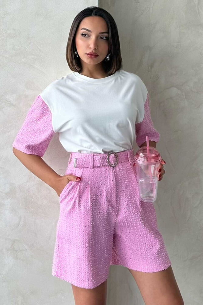 Sleeve Detailed T-Shirt - Producer: Topshow - Wholesale Women Clothes - TheBS Women