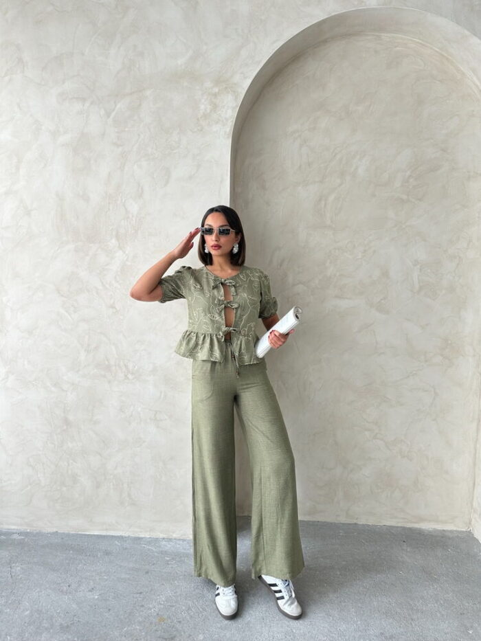 Front Tie Embroidered Blouse - Light - Producer: Topshow - Wholesale Women Clothes - TheBS Women
