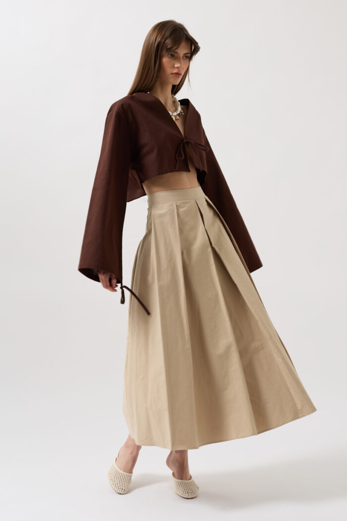 Tie Up Detail Long Sleeve Blouse - Producer: Black Fashion - Wholesale Women Clothes - TheBS Women