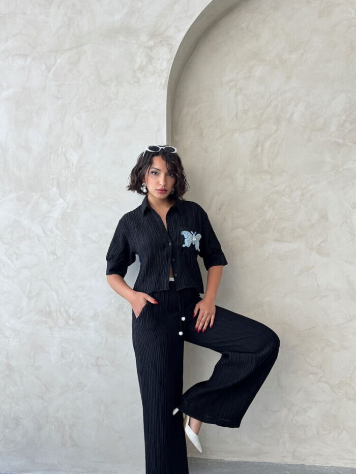 Butterfly Detailed Pleated Shirt - Producer: Topshow - Wholesale Women Clothes - TheBS Women
