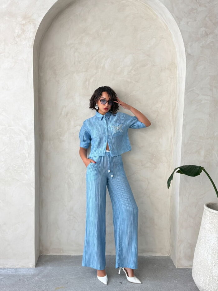 Butterfly Detailed Pleated Shirt - Producer: Topshow - Wholesale Women Clothes - TheBS Women