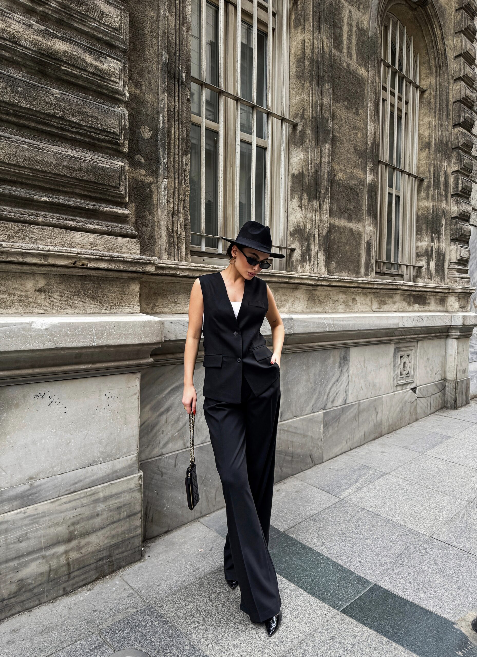 Poly Viscose Back Button And Belt Detailed Vest Pants Set – Brand: Ouz Fashion – Women & Kids, Baby Clothes Wholesale – TheBS Women