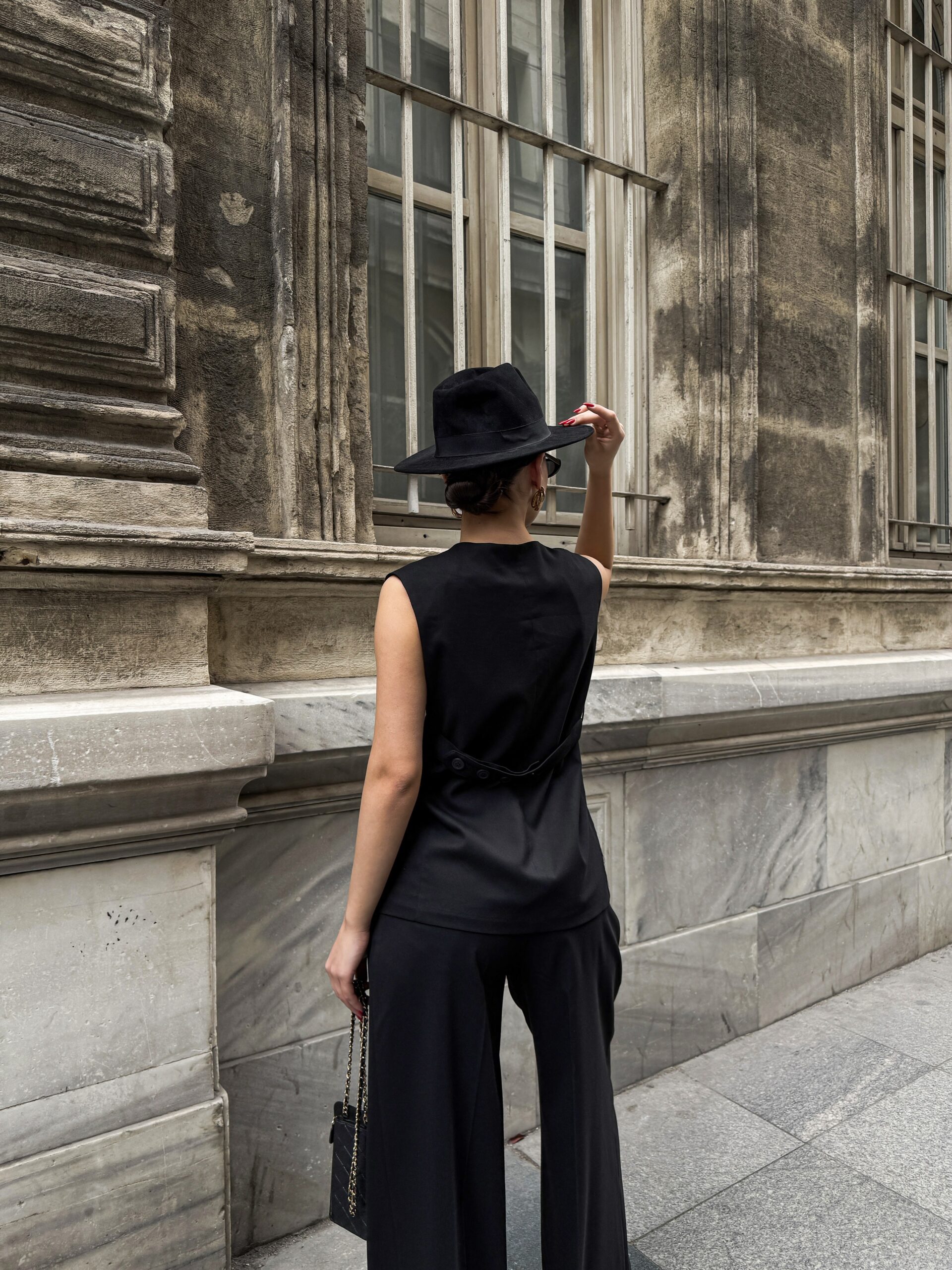 Poly Viscose Back Button And Belt Detailed Vest Pants Set – Brand: Ouz Fashion – Women & Kids, Baby Clothes Wholesale – TheBS Women