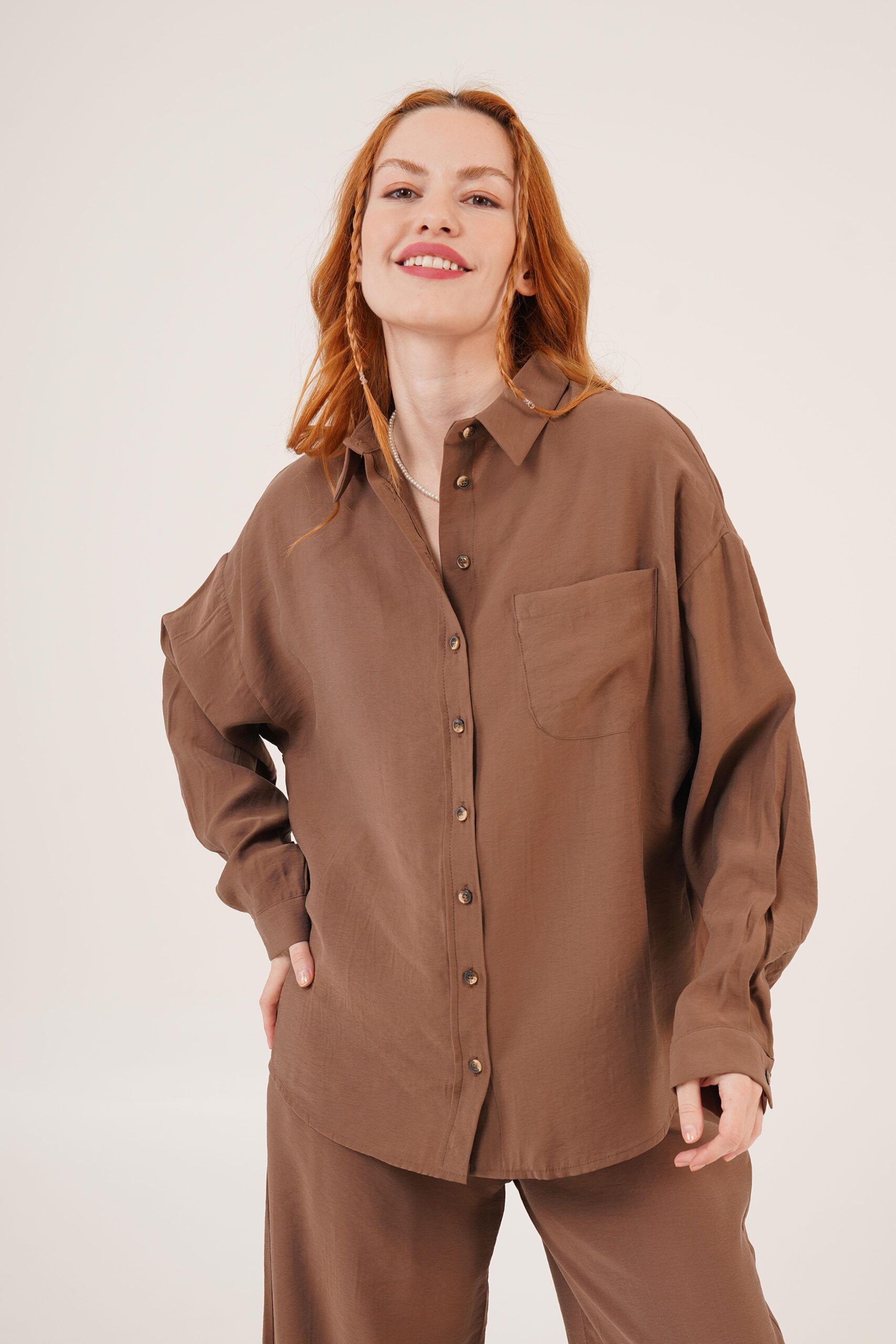 Slap Pattern Low Shoulder Single PocketWholesale Shirt - Brand: Lustrin - Women & Kids, Baby Clothes Wholesale - TheBS Women
