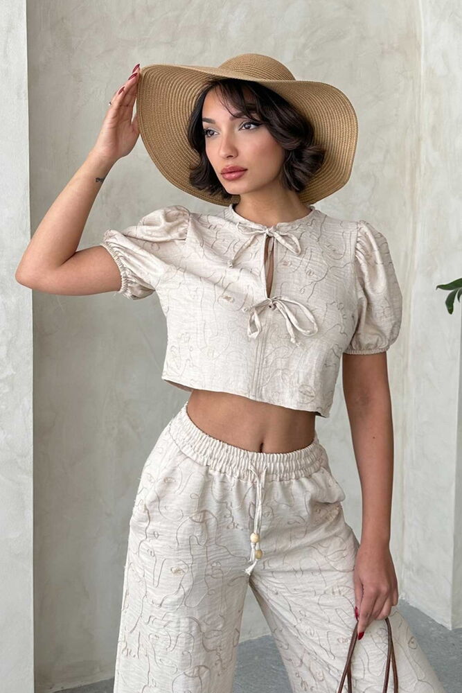 Embroidered Front Tie Blouse - Producer: Topshow - Wholesale Women Clothes - TheBS Women