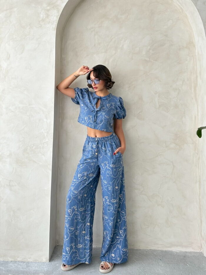 Embroidered Front Tie Blouse - Dark - Producer: Topshow - Wholesale Women Clothes - TheBS Women