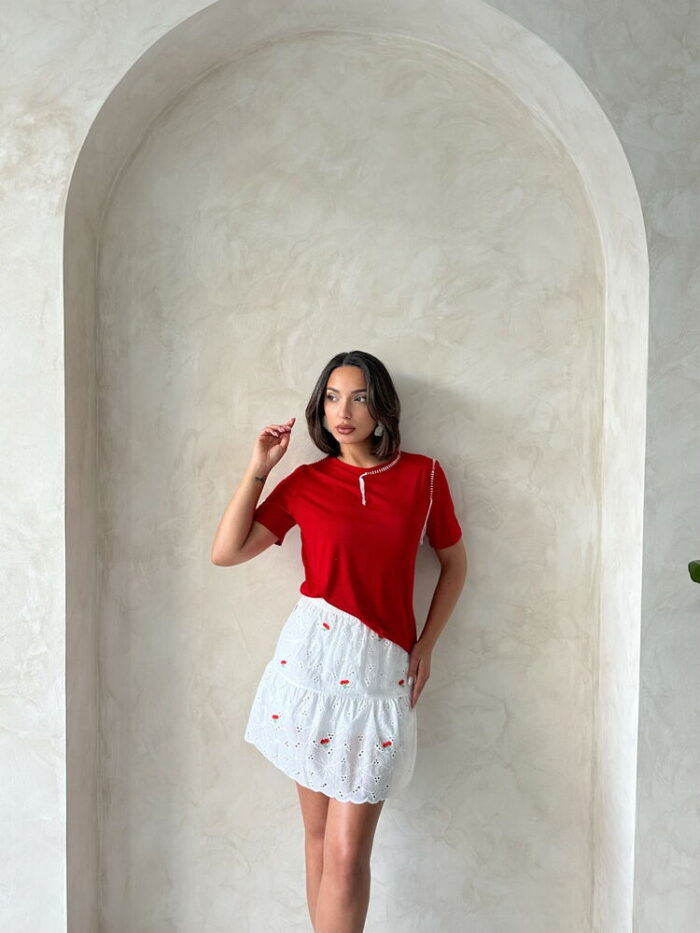 Floral Embroidered Above Knee Wholesale Skirt - Producer: Topshow - Wholesale Women Clothes - TheBS Women