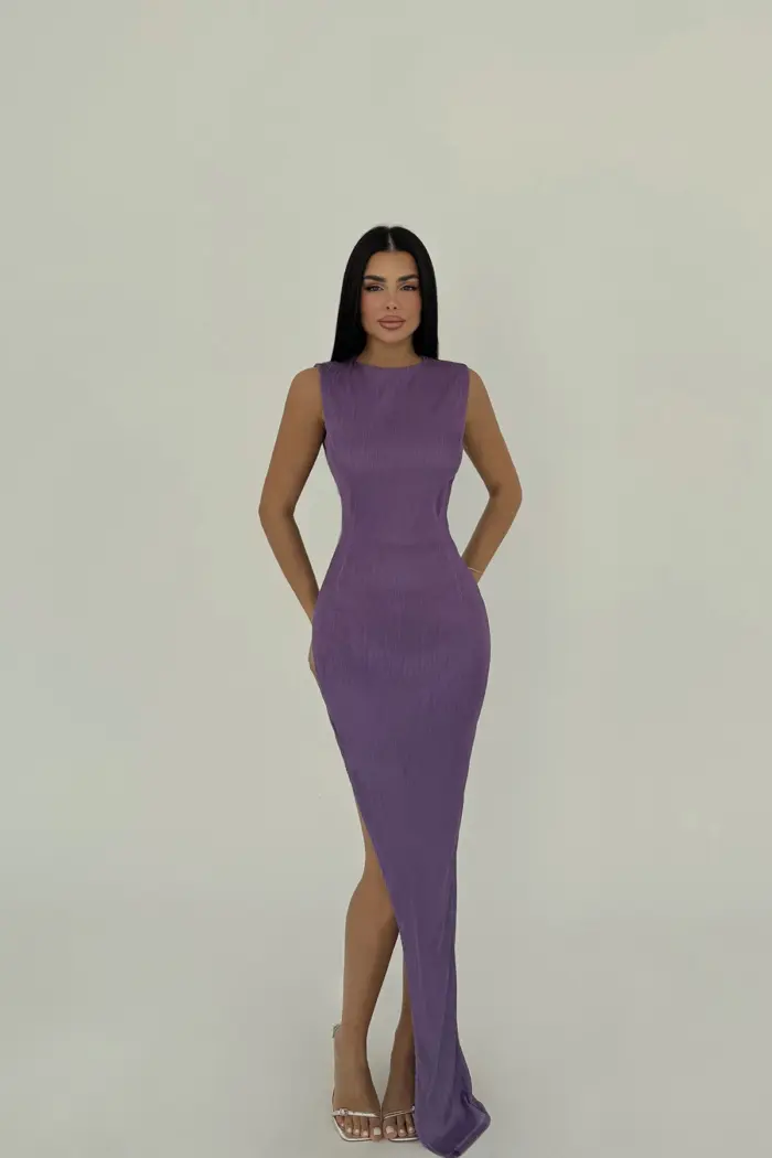 Deep Slit Long Dress - Producer: EYYO ATELIER - Wholesale Women Clothes - TheBS Women