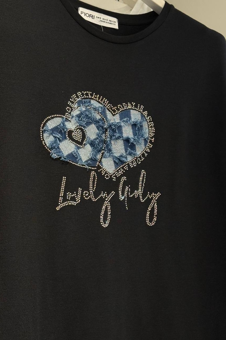 Heart Printed Tshirt - Producer: Fiori - Wholesale Women Clothes - TheBS Women