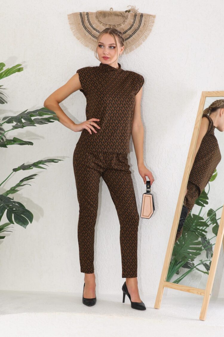 Wadded Jacquard Pattern Double Suit - Producer: EDELLE - Wholesale Women Clothes - TheBS Women