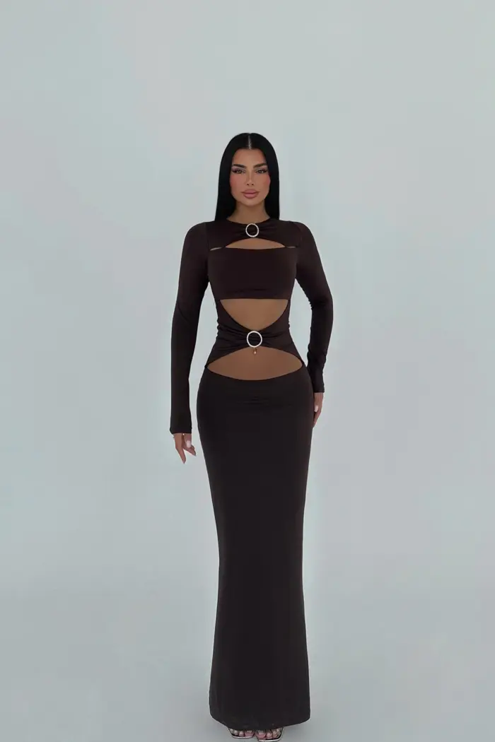 Ring Detail Long Dress - Producer: EYYO ATELIER - Wholesale Women Clothes - TheBS Women