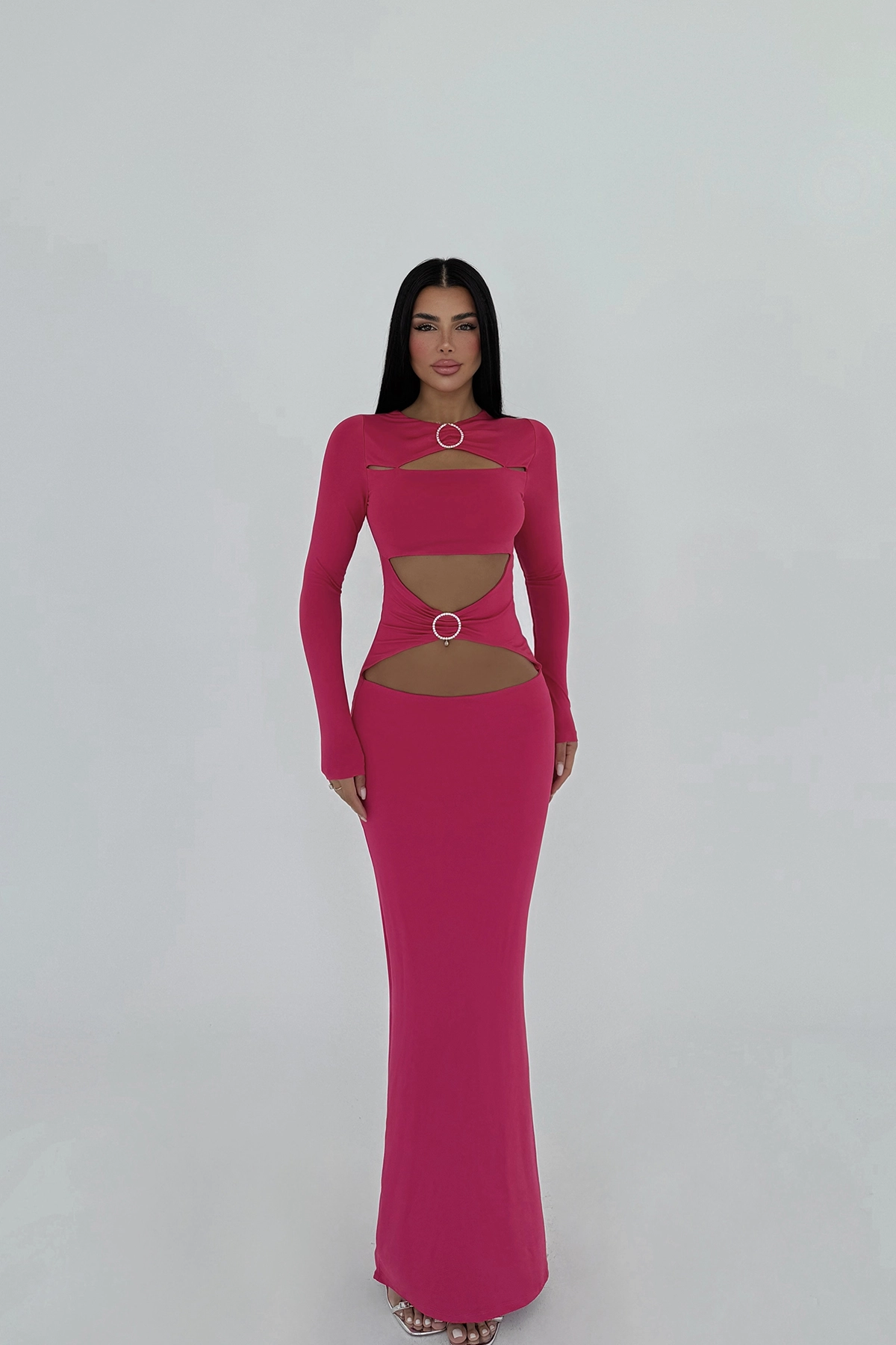 Ring Detail Long Dress - Producer: EYYO ATELIER - Wholesale Women Clothes - TheBS Women