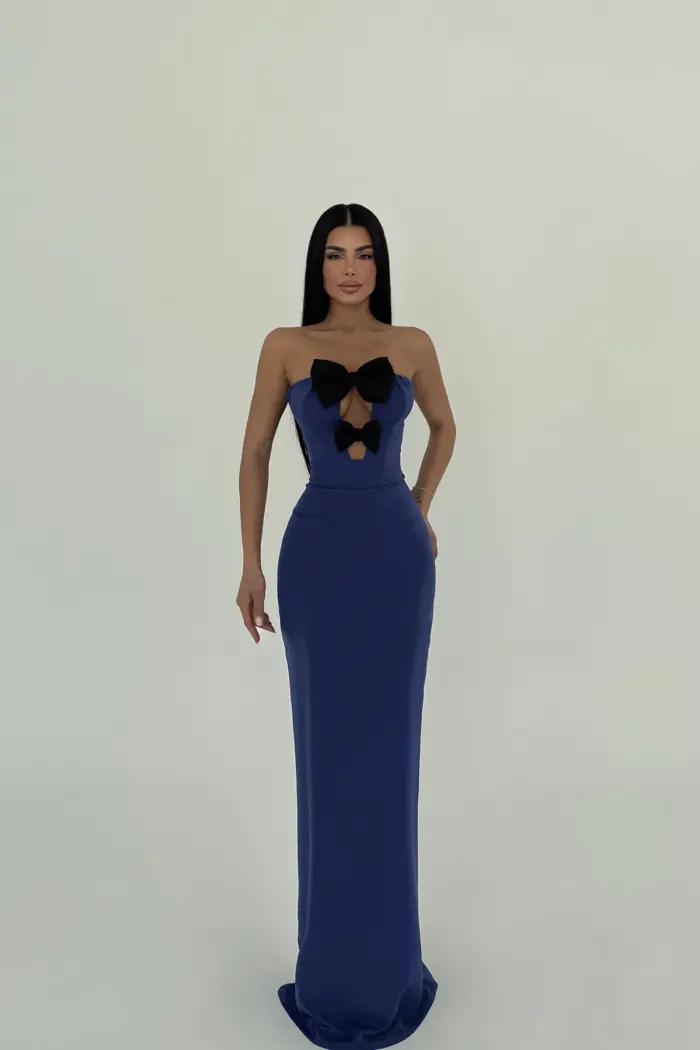 Bow Detail Strapless Dress - Mix Color - Producer: EYYO ATELIER - Wholesale Women Clothes - TheBS Women