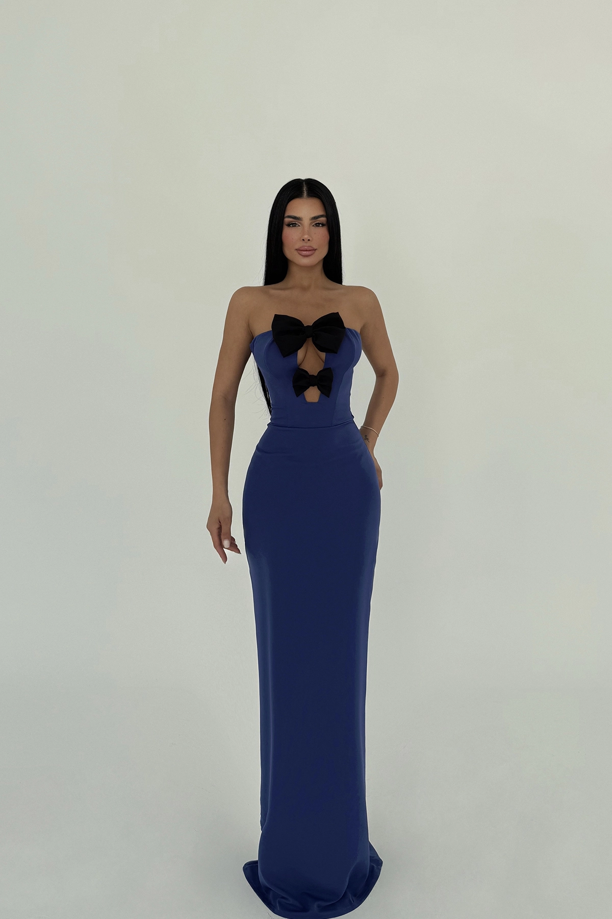 Bow Detail Strapless Dress - Mix Color - Producer: EYYO ATELIER - Wholesale Women Clothes - TheBS Women