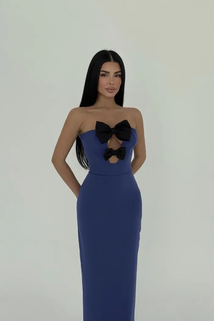 Bow Detail Strapless Dress - Mix Color - Producer: EYYO ATELIER - Wholesale Women Clothes - TheBS Women