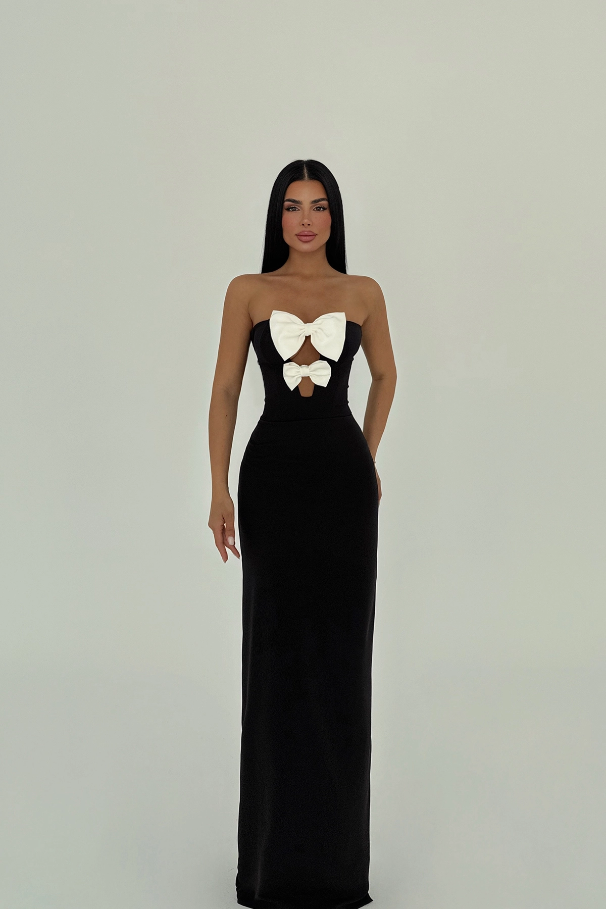 Bow Detail Strapless Dress - Mix Color - Producer: EYYO ATELIER - Wholesale Women Clothes - TheBS Women