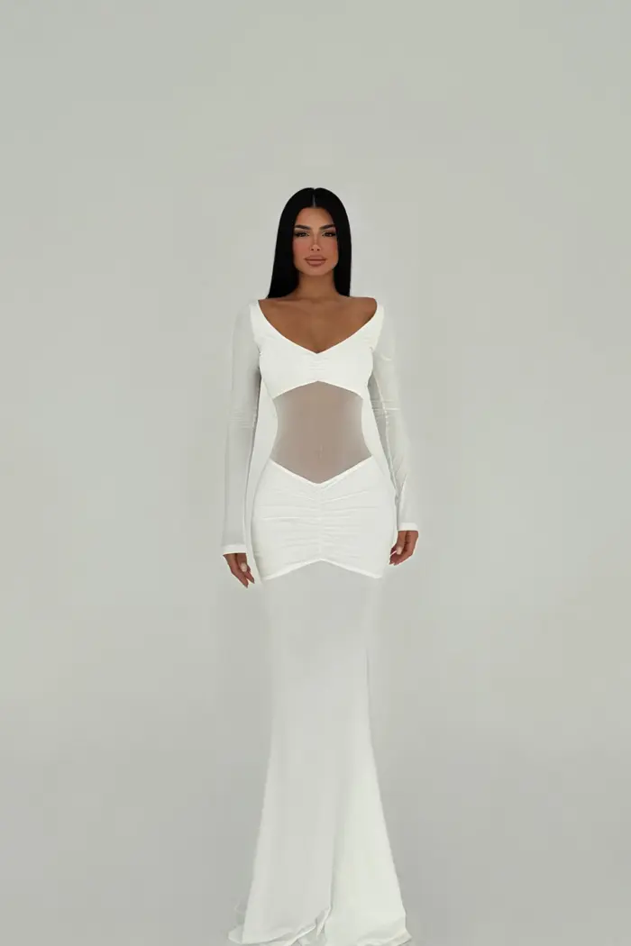 Transparent Front Long Dress - Producer: EYYO ATELIER - Wholesale Women Clothes - TheBS Women