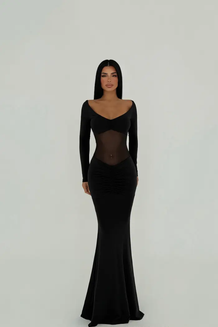 Front Transparent Long Dress - Producer: EYYO ATELIER - Wholesale Women Clothes - TheBS Women