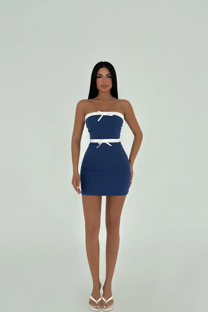 Scissor Tied Mini Dress - Producer: EYYO ATELIER - Wholesale Women Clothes - TheBS Women
