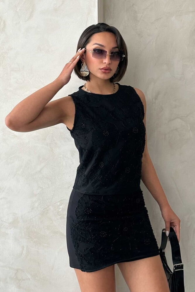 Bead Embroidered Sleeveless Blouse - Producer: Topshow - Wholesale Women Clothes - TheBS Women