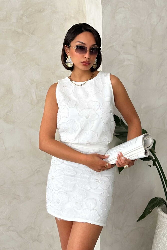 Bead Embroidered Sleeveless Blouse - Producer: Topshow - Wholesale Women Clothes - TheBS Women