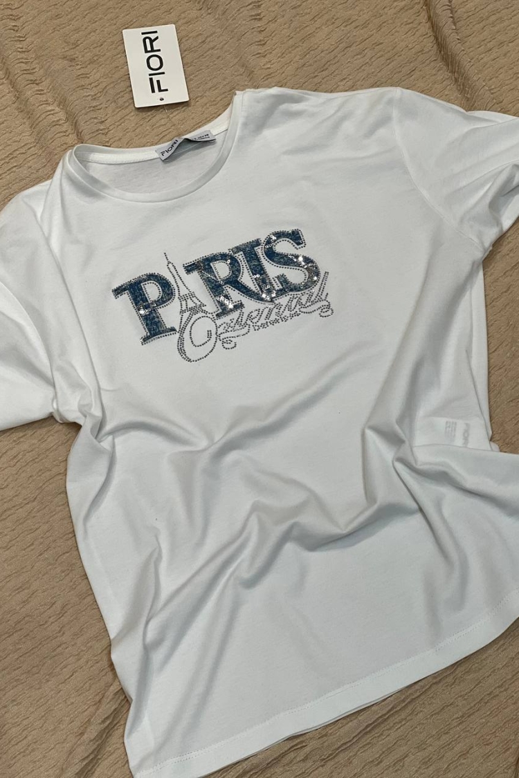 Letter Printed Tshirt - Producer: Fiori - Wholesale Women Clothes - TheBS Women