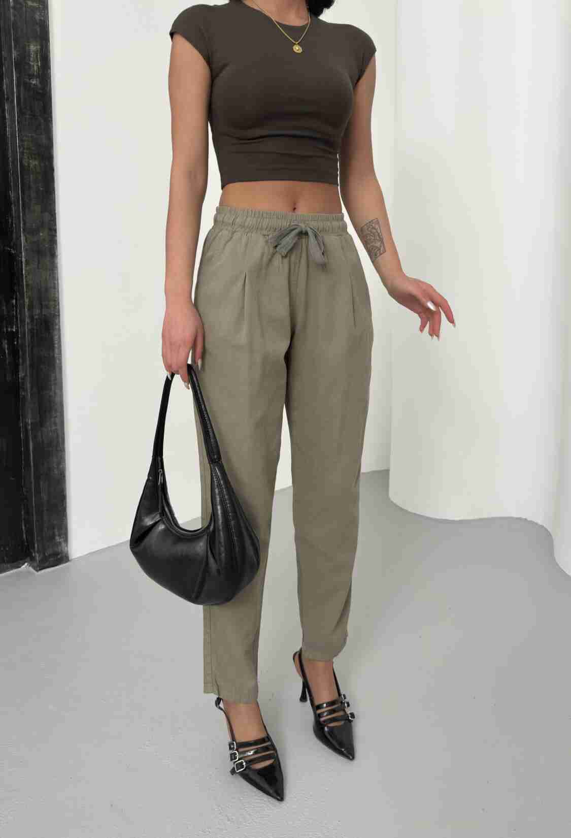 Drawstring Carrot Leg Pants - Brand: My Fashion - Women & Kids, Baby Clothes Wholesale - TheBS Women