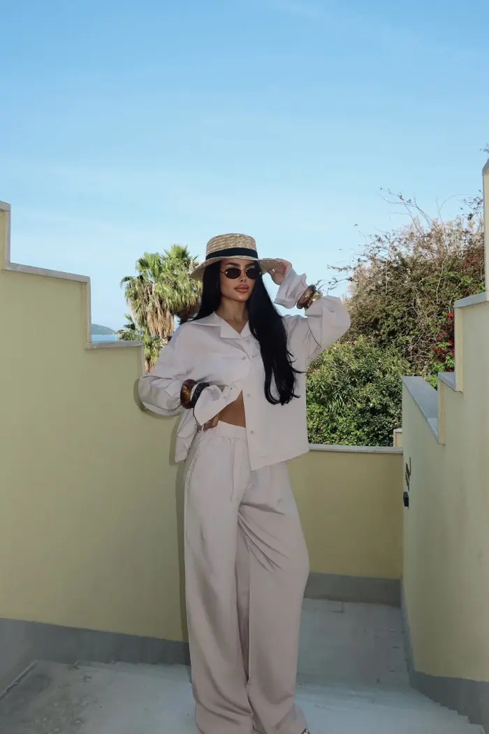 Beige Trouser Suit - Producer: EYYO ATELIER - Wholesale Women Clothes - TheBS Women