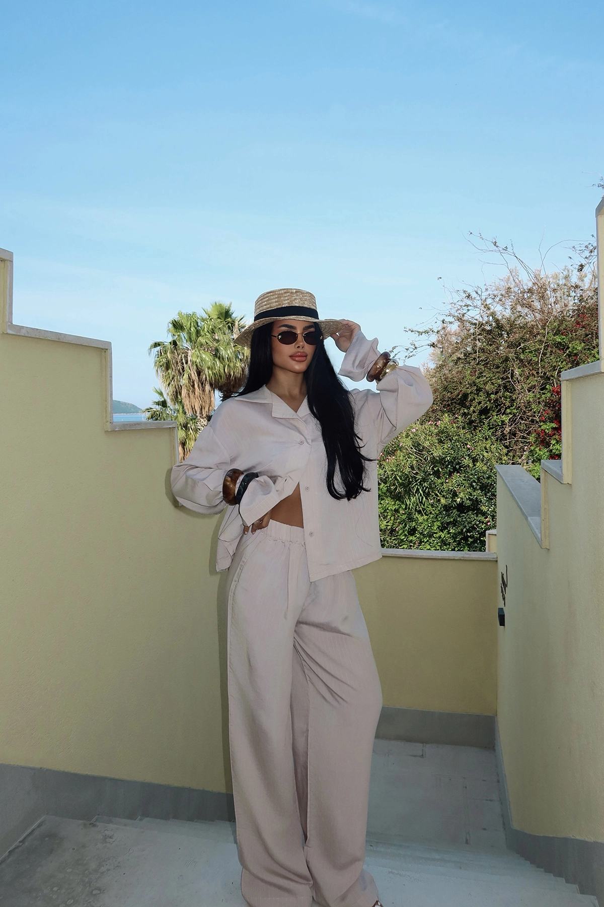 Beige Trouser Suit - Producer: EYYO ATELIER - Wholesale Women Clothes - TheBS Women