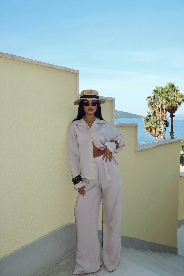 Beige Trouser Suit - Producer: EYYO ATELIER - Wholesale Women Clothes - TheBS Women