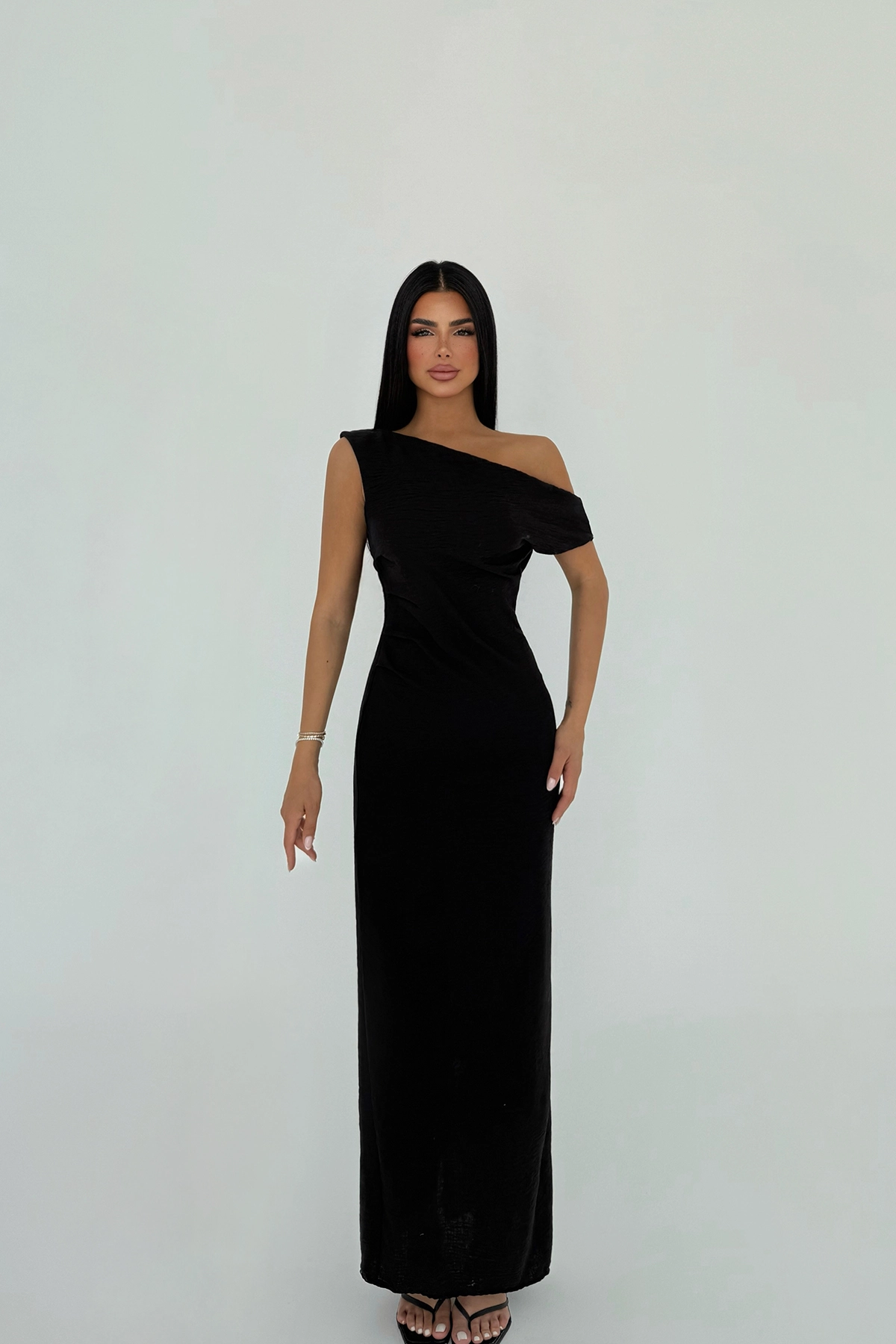 Slit Detail Pleated Dress - Producer: EYYO ATELIER - Wholesale Women Clothes - TheBS Women