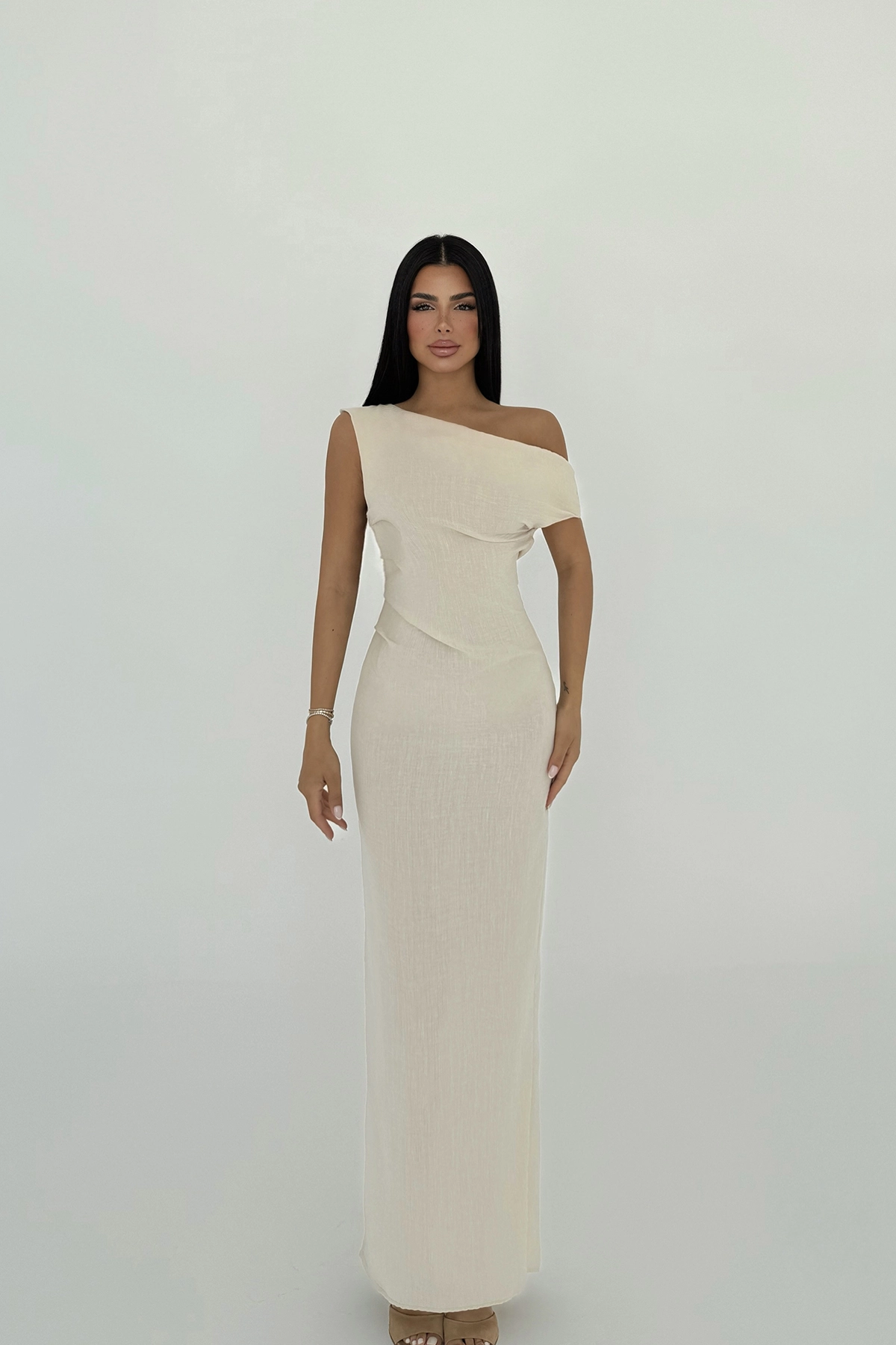 Slit Detail Pleated Dress - Producer: EYYO ATELIER - Wholesale Women Clothes - TheBS Women