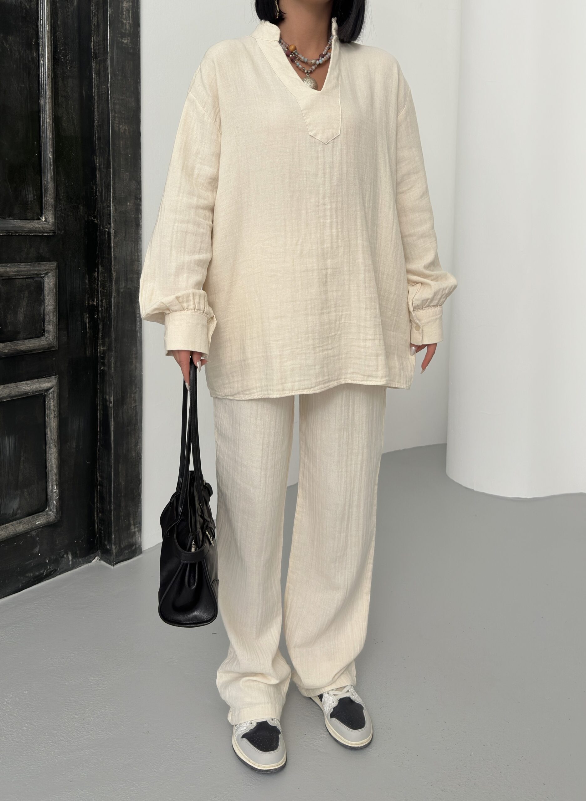 V Neck Mueslin Suit – Brand: My Fashion – Women & Kids, Baby Clothes Wholesale – TheBS Women