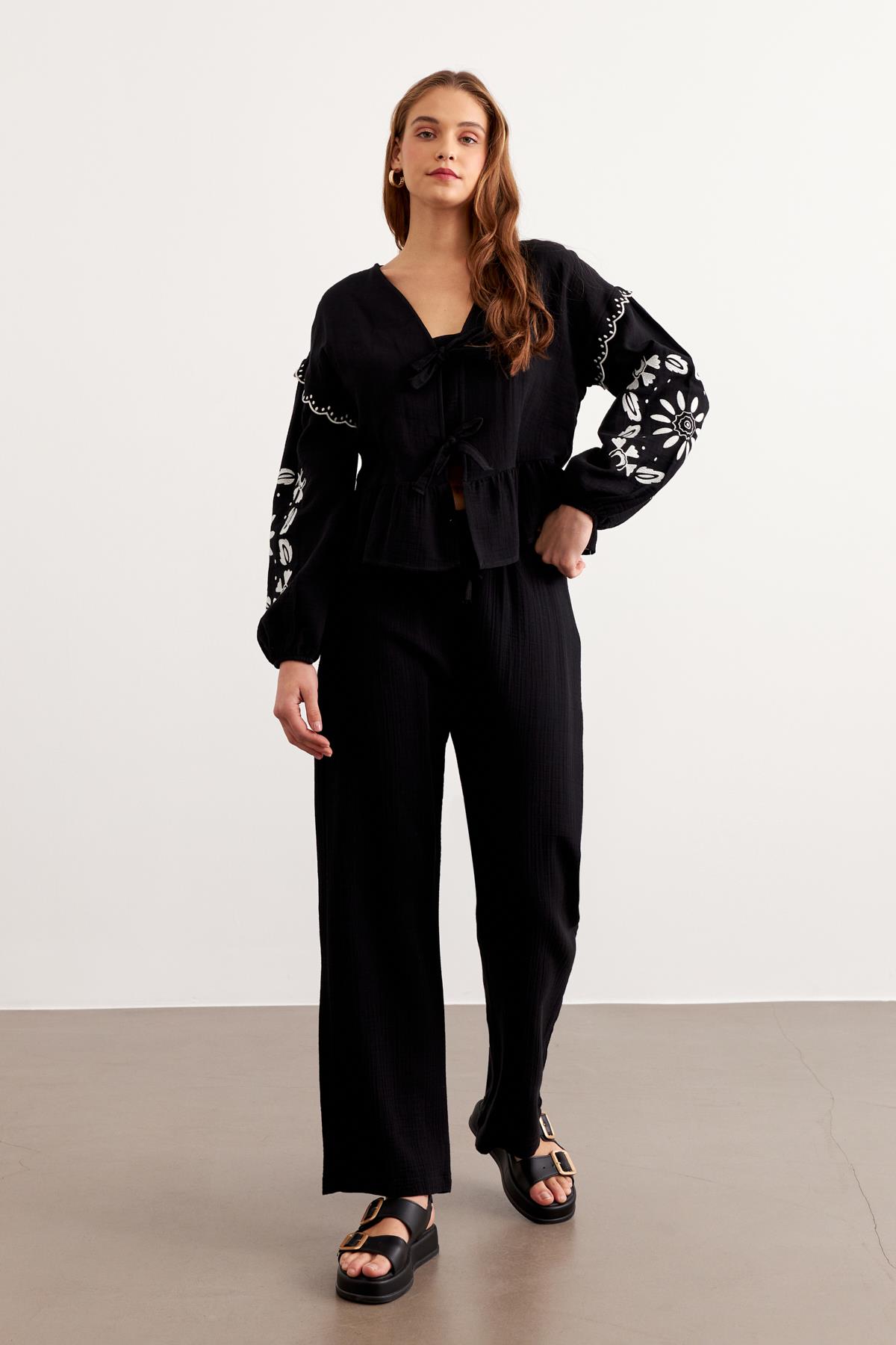 Elastic Waist Mueslin Pants - Brand: Levure - Women & Kids, Baby Clothes Wholesale - TheBS Women