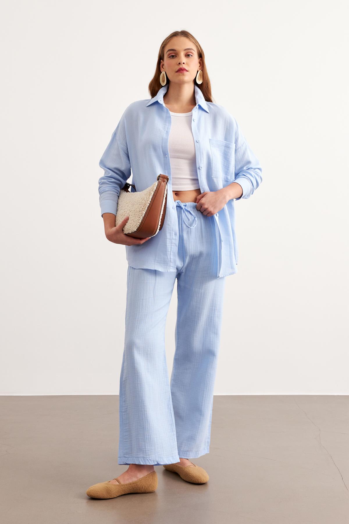 Elastic Waist Mueslin Pants - Brand: Levure - Women & Kids, Baby Clothes Wholesale - TheBS Women