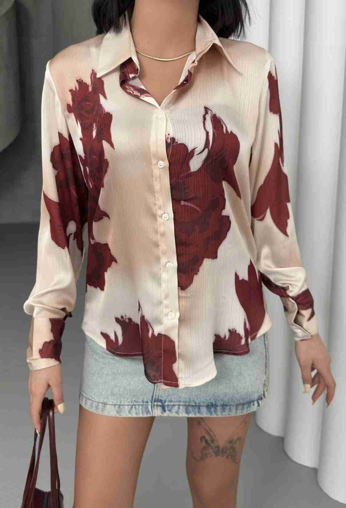 Rose Pattern Shirt With Buds - Brand: My Fashion - Women & Kids, Baby Clothes Wholesale - TheBS Women