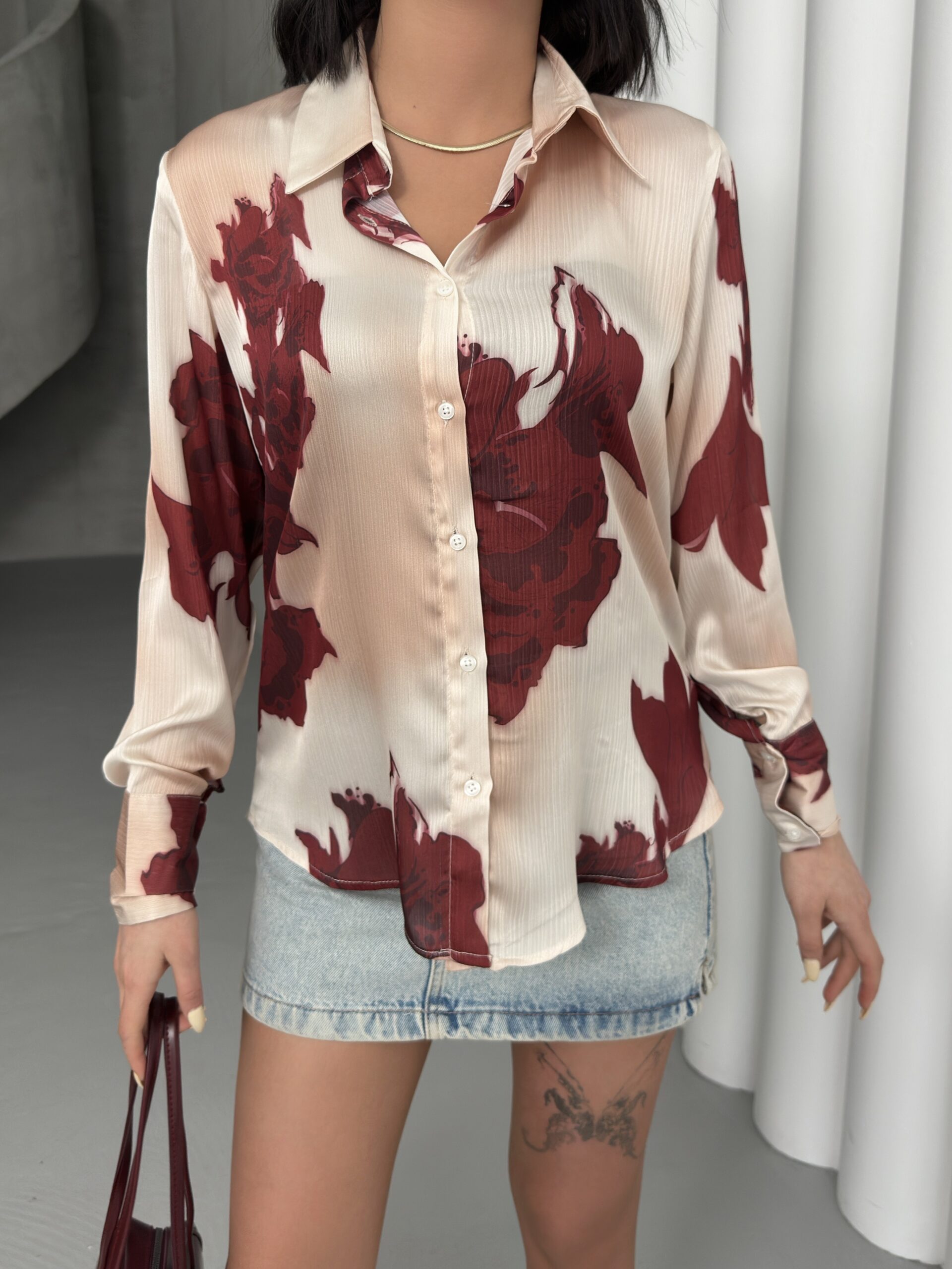 Rose Pattern Shirt With Buds - Brand: My Fashion - Women & Kids, Baby Clothes Wholesale - TheBS Women