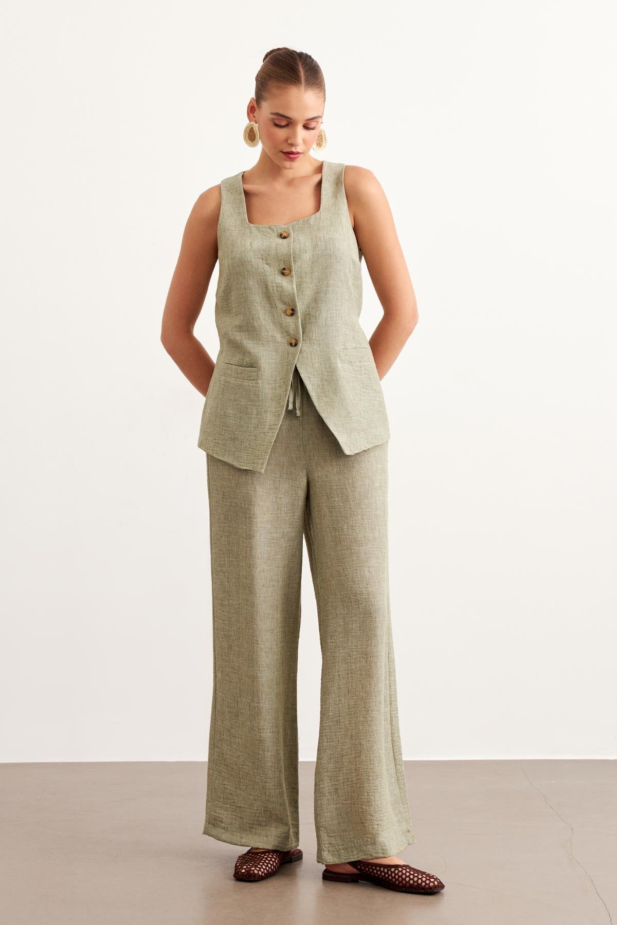 Elastic Waist Linen Pants - Brand: Levure - Women & Kids, Baby Clothes Wholesale - TheBS Women