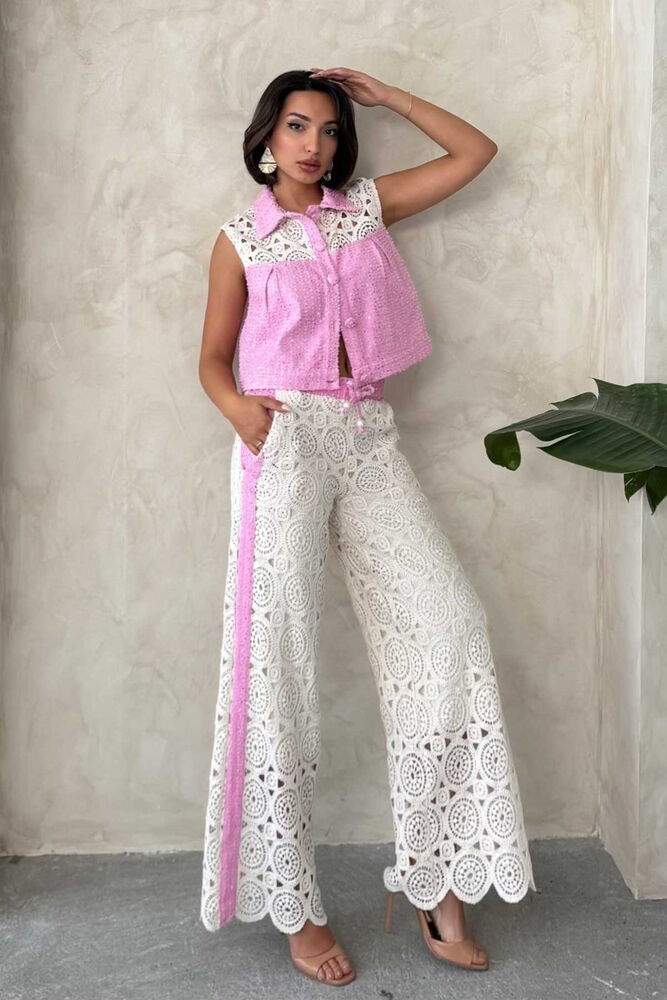 Denim Detailed Lace Pants - Producer: Topshow - Wholesale Women Clothes - TheBS Women