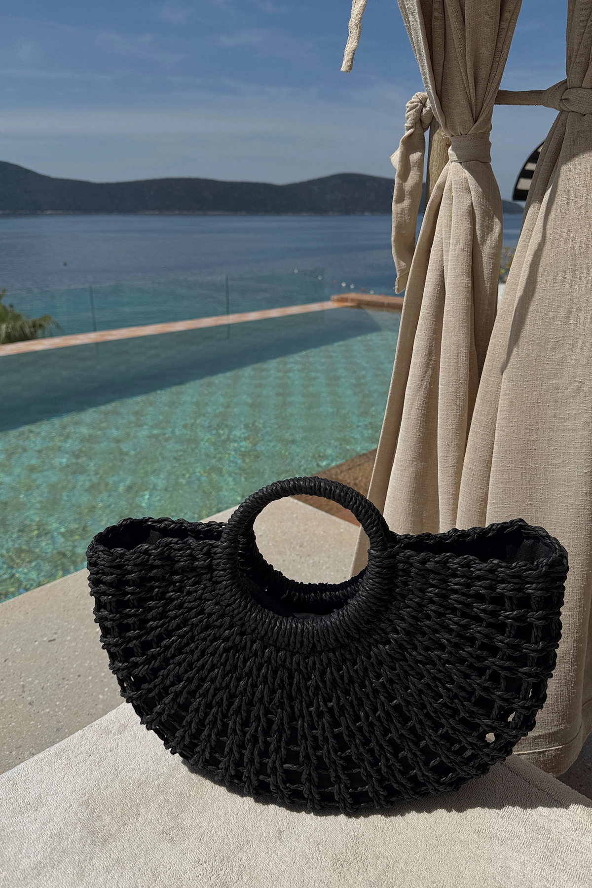 Black Large Straw Bag - Producer: EYYO ATELIER - Wholesale Women Clothes - TheBS Women